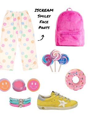 ISCREAM Kids Smiley Face Plush Pants